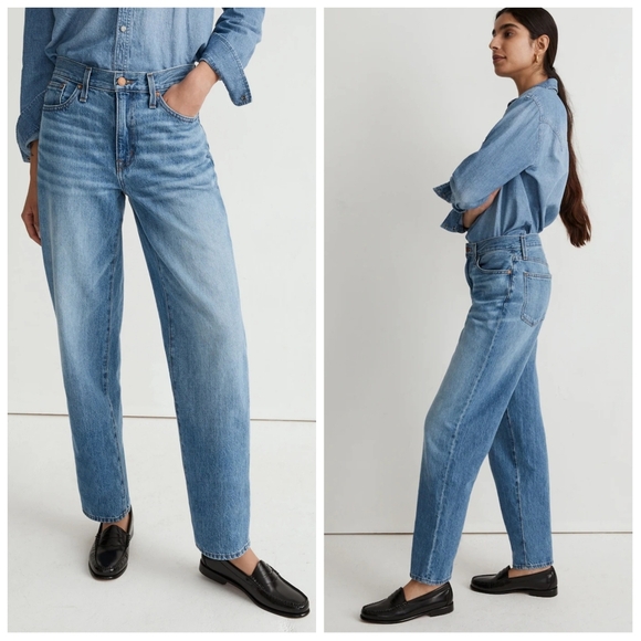 NWT Madewell The Slouchy Boyjean on Rosewell Wash 32 Petite - Picture 2 of 9